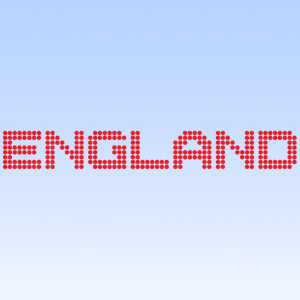 Picture of England Word in Dots Iron on Transfer